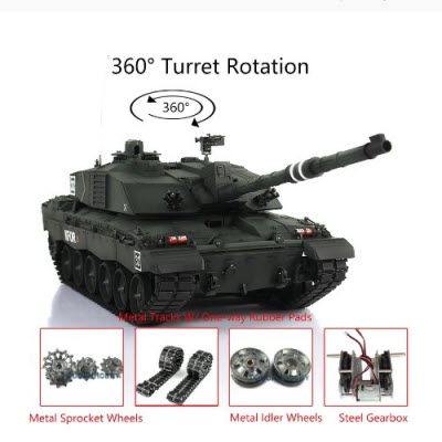 Henglong 1:16 German Leopard 2A6 6.0S RC Tank with Steel Gearbox IR and Airsoft 
