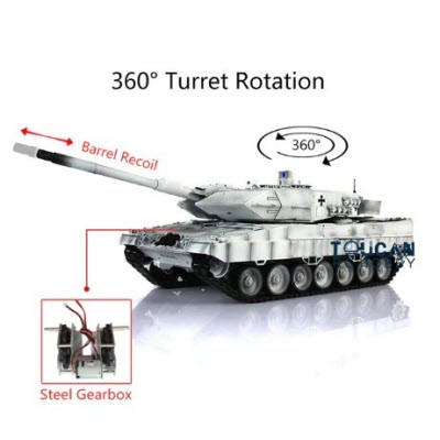 Heng Long 1/16 TK7.0 Edition Leopard2A6 RTR RC Tank 3889 Barrel