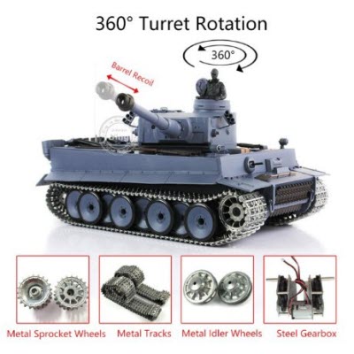 Heng Long 3818 1:16 RC German Tiger 1 Tank 5:1 Steel Gearbox Model